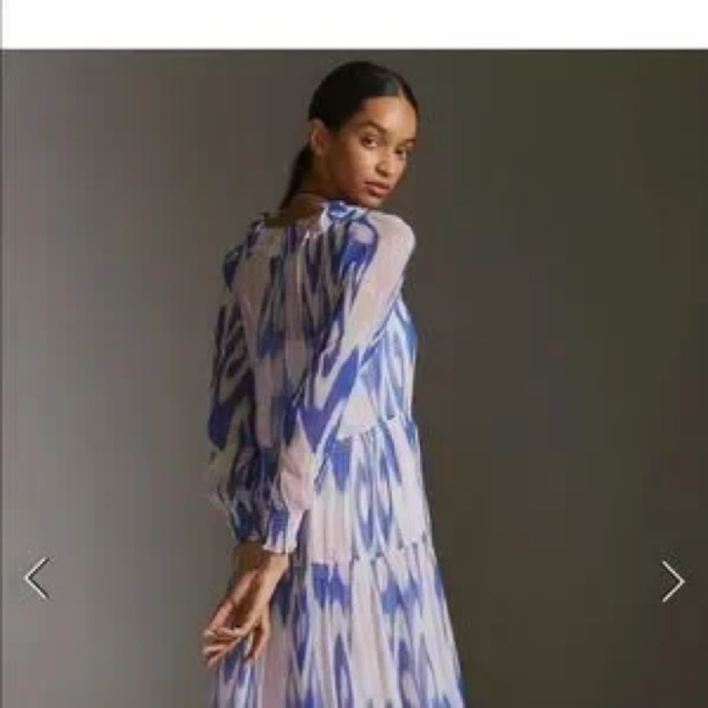 Anthropologie The Marais Blue and Pink Maxi Dress BNWOT